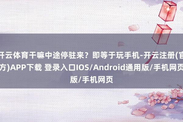 开云体育干嘛中途停驻来？即等于玩手机-开云注册(官方)APP下载 登录入口IOS/Android通用版/手机网页
