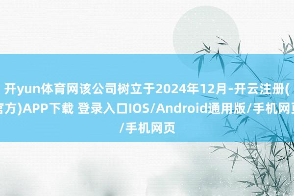 开yun体育网该公司树立于2024年12月-开云注册(官方)APP下载 登录入口IOS/Android通用版/手机网页