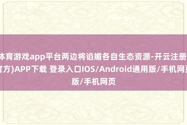 体育游戏app平台两边将谄媚各自生态资源-开云注册(官方)APP下载 登录入口IOS/Android通用版/手机网页