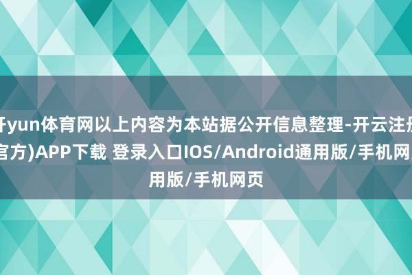 开yun体育网以上内容为本站据公开信息整理-开云注册(官方)APP下载 登录入口IOS/Android通用版/手机网页