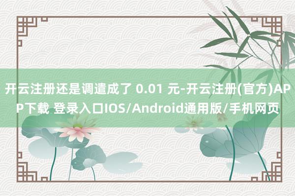 开云注册还是调遣成了 0.01 元-开云注册(官方)APP下载 登录入口IOS/Android通用版/手机网页