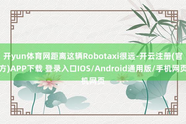开yun体育网距离这辆Robotaxi很远-开云注册(官方)APP下载 登录入口IOS/Android通用版/手机网页