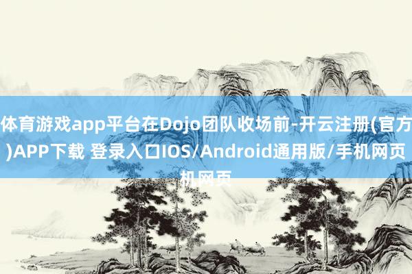 体育游戏app平台在Dojo团队收场前-开云注册(官方)APP下载 登录入口IOS/Android通用版/手机网页