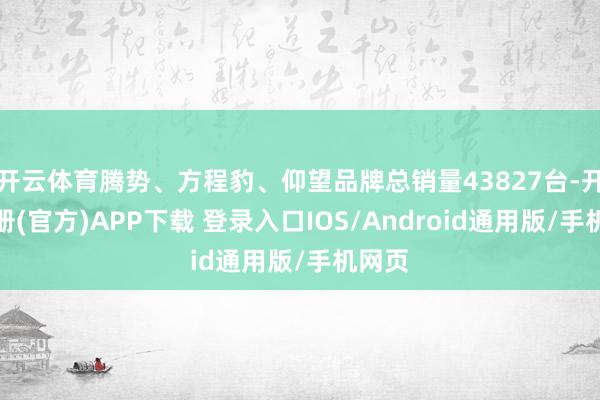 开云体育腾势、方程豹、仰望品牌总销量43827台-开云注册(官方)APP下载 登录入口IOS/Android通用版/手机网页