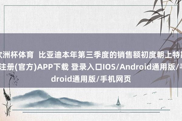 欧洲杯体育  比亚迪本年第三季度的销售额初度朝上特斯拉-开云注册(官方)APP下载 登录入口IOS/Android通用版/手机网页