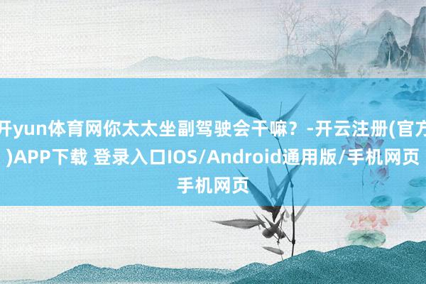 开yun体育网你太太坐副驾驶会干嘛？-开云注册(官方)APP下载 登录入口IOS/Android通用版/手机网页
