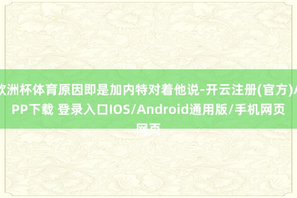欧洲杯体育原因即是加内特对着他说-开云注册(官方)APP下载 登录入口IOS/Android通用版/手机网页
