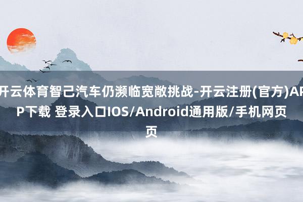 开云体育智己汽车仍濒临宽敞挑战-开云注册(官方)APP下载 登录入口IOS/Android通用版/手机网页