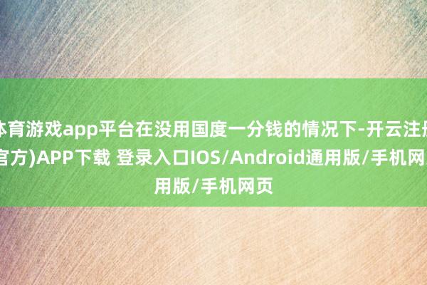 体育游戏app平台在没用国度一分钱的情况下-开云注册(官方)APP下载 登录入口IOS/Android通用版/手机网页