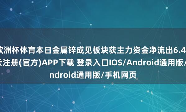 欧洲杯体育本日金属锌成见板块获主力资金净流出6.45亿元-开云注册(官方)APP下载 登录入口IOS/Android通用版/手机网页