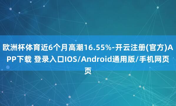 欧洲杯体育近6个月高潮16.55%-开云注册(官方)APP下载 登录入口IOS/Android通用版/手机网页