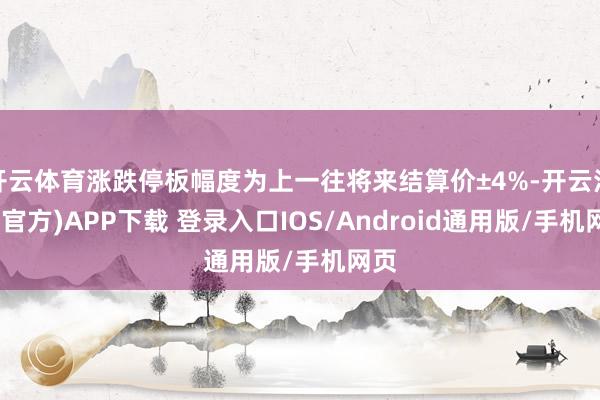 开云体育涨跌停板幅度为上一往将来结算价±4%-开云注册(官方)APP下载 登录入口IOS/Android通用版/手机网页